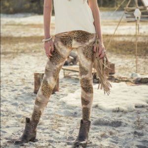 Spell design velvet leopard leggings-brand new