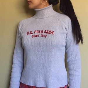 US POLO ASSN GREY TURTLE NECK