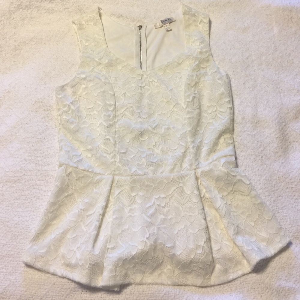 White Lace Peplum top