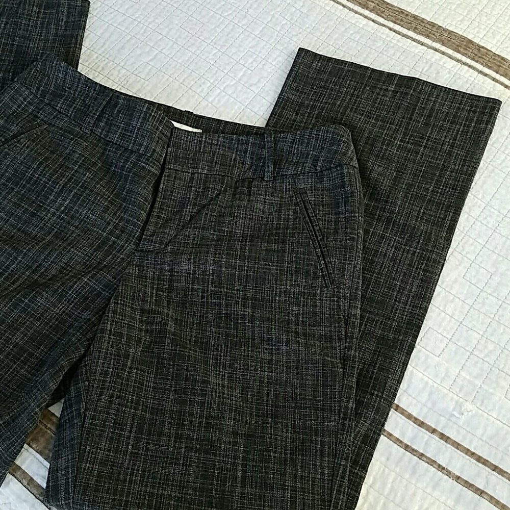 Whisper Plaid Black Straight-Leg Trousers