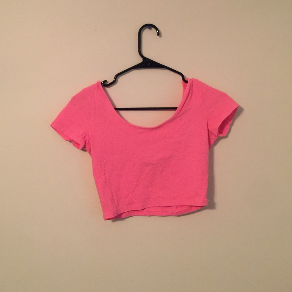 Neon pink crop top