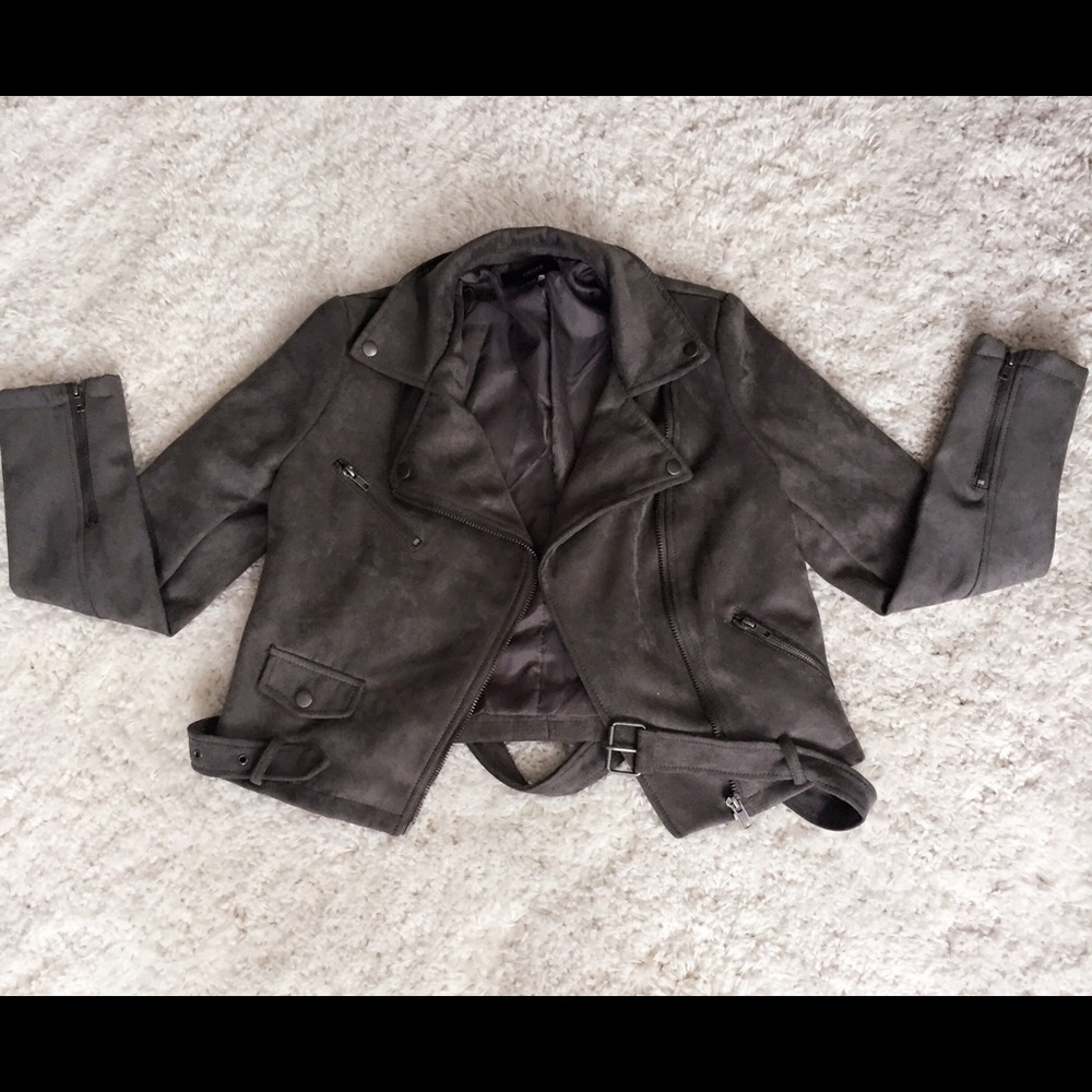 Vegan Suede Bomber Jacket
