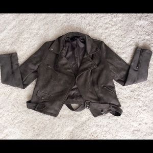 Vegan Suede Bomber Jacket