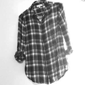 Black and White Plaid button up shirt