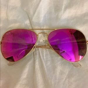 Authentic Purple Mirrored Aviator Ray-Bans