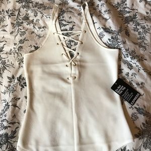 Lace up cami thong bodysuit