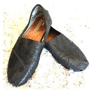 Women's black sparkly TOMS