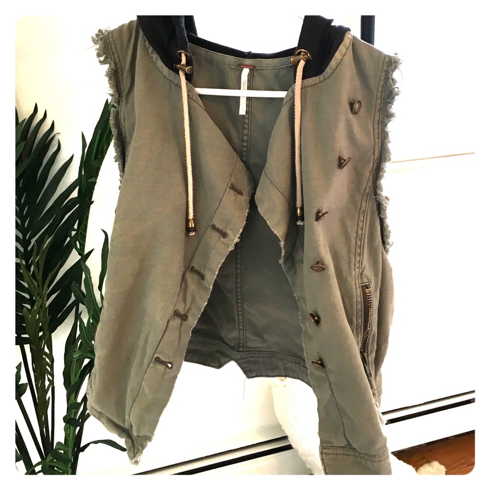 Free people hooded utility vest