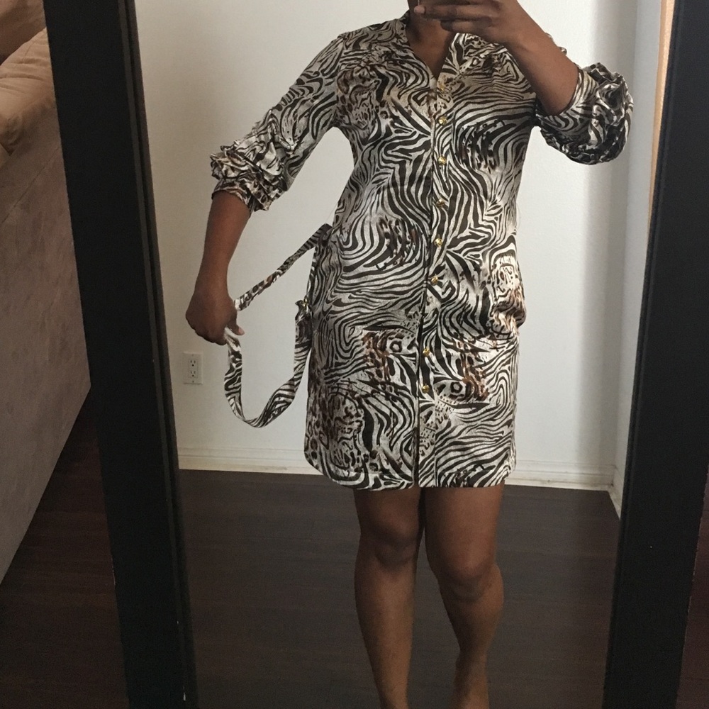 Bebe safari shirt dress with pockets small