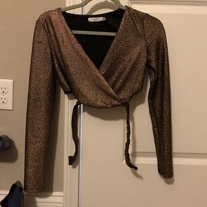 Women's long sleeve crop top