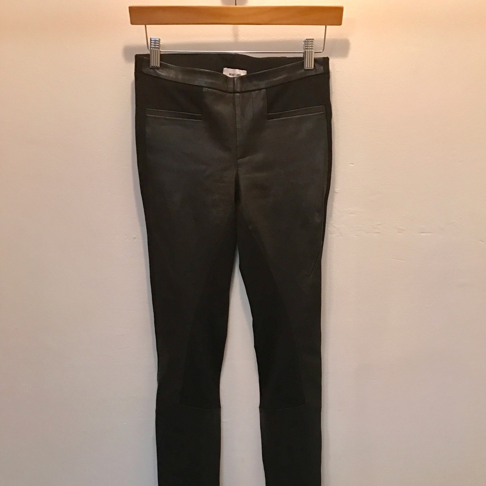 Helmut Lang Leather and cotton leggings