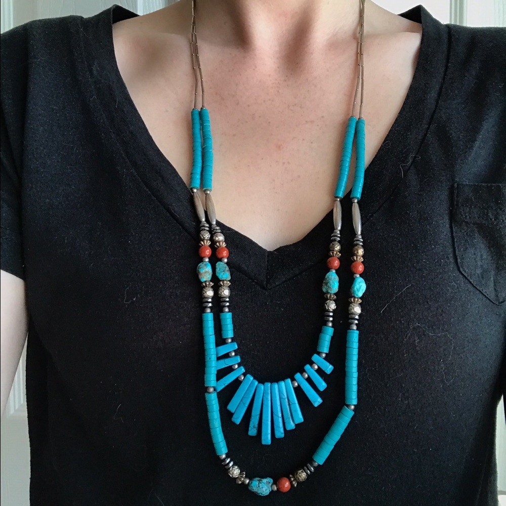 Real Arizona Turquoise & Silver Necklace