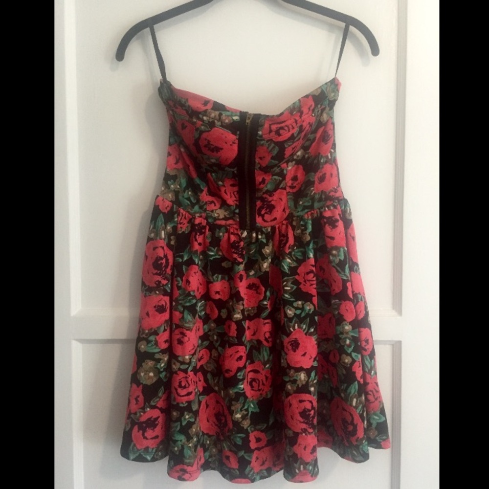 NECESSARY Strapless Floral Ballerina Dress
