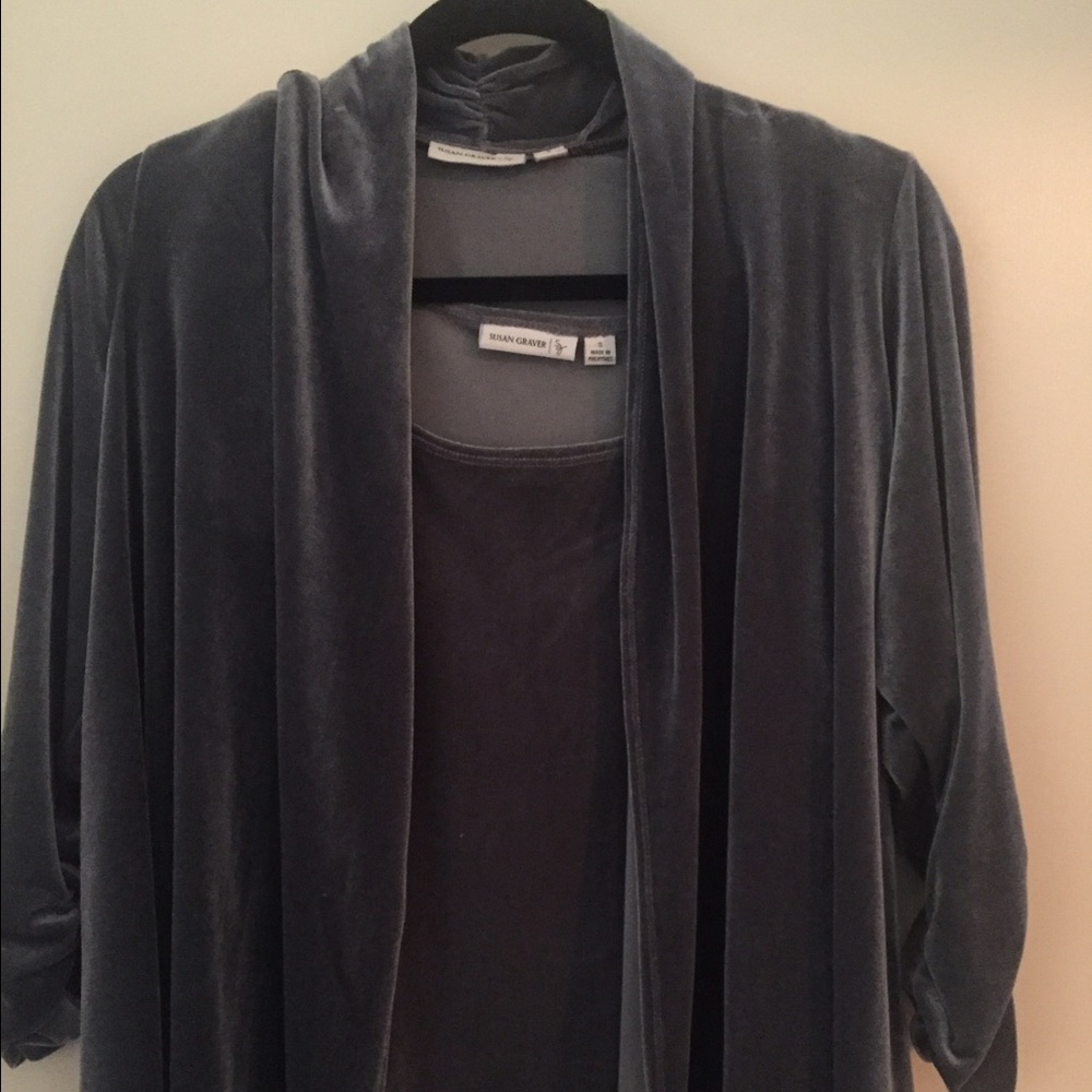 Twin set velvet top and jacket