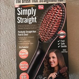 Hair straightener brush