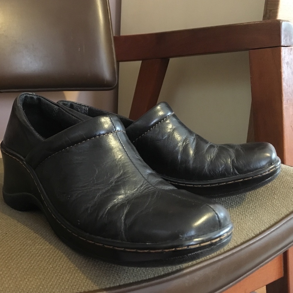 Born black leather shoes/U