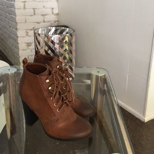 Brown heel boots