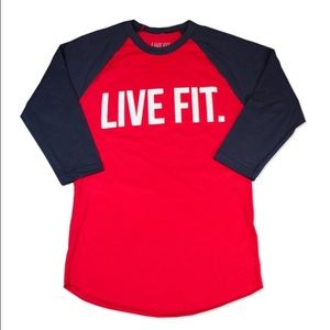 Red/blue lvft baseball tee