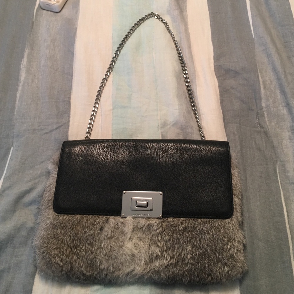 MICHAEL KORS fur clutch