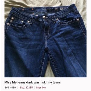 MissMe size 32 skinny jeans