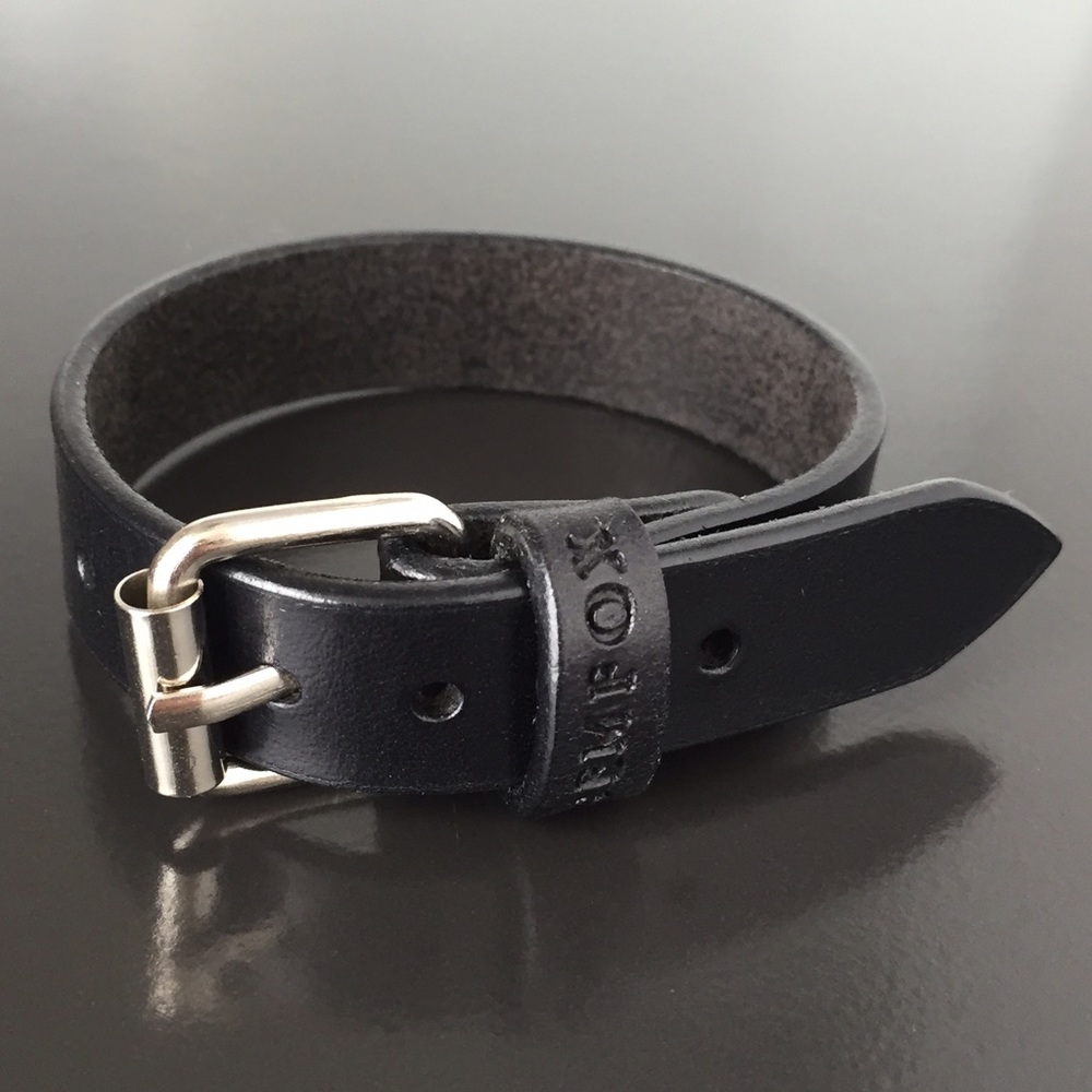 Handmade Leather Strap Bracelet Black Unisex