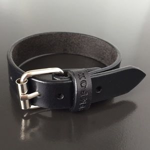 Handmade Leather Strap Bracelet Black Unisex