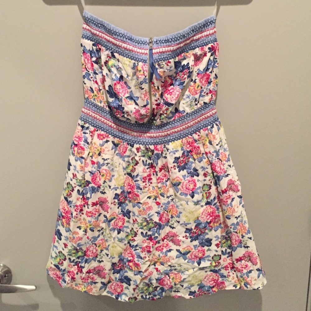 Strapless floral dress