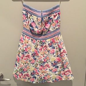 Strapless floral dress