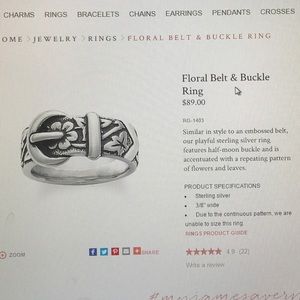 Floral belt & buckle ring