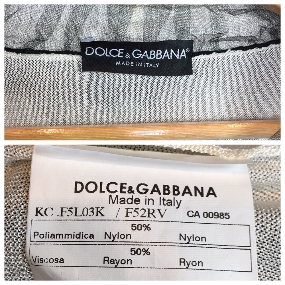 DOLCE & GABBANA TULLE CREAM CARDIGAN SWEATER COAT - Picture 3 of 4