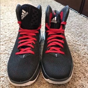 NEW Adidas D Rose V 5 Boost Shoes Black/White/Red