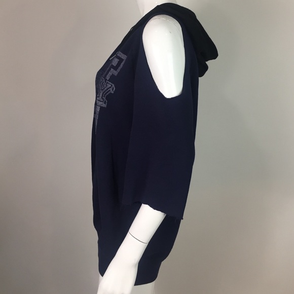 Furst of a Kind Navy Blue Cold Shoulder Sweatshirt - Picture 2 of 4