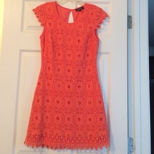 Coral lace dress