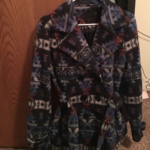 Tribal Print Pea Coat