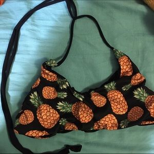 Pineapple Print/ Black Print Bikini Adjustable Top