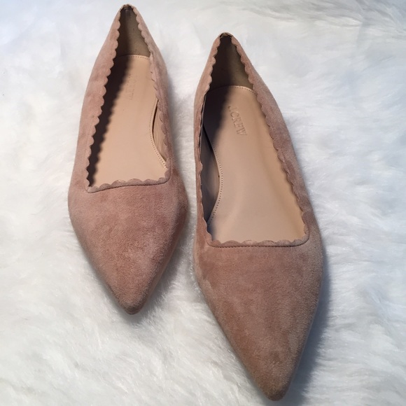 J. Crew Shoes - J Crew Harper Scalloped Suede Flats