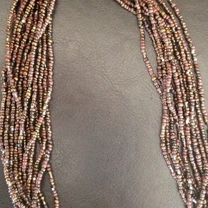 Silpada Bronze Brown Seed Bead 12Strand Necklace