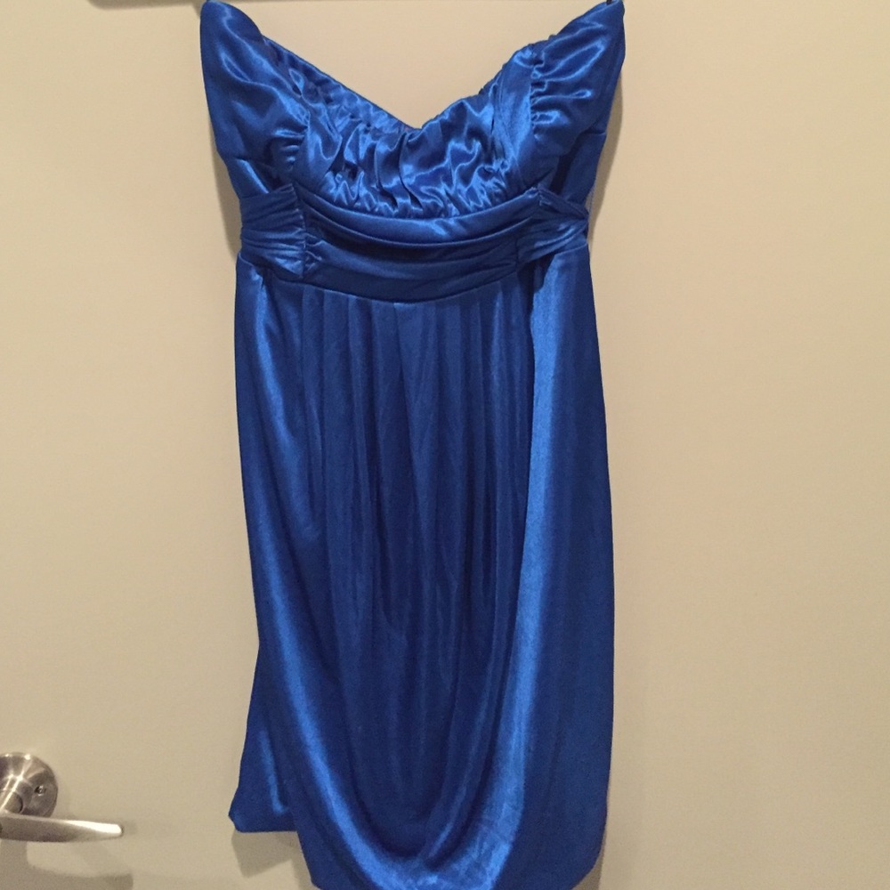 Strapless Blue Cocktail Dress