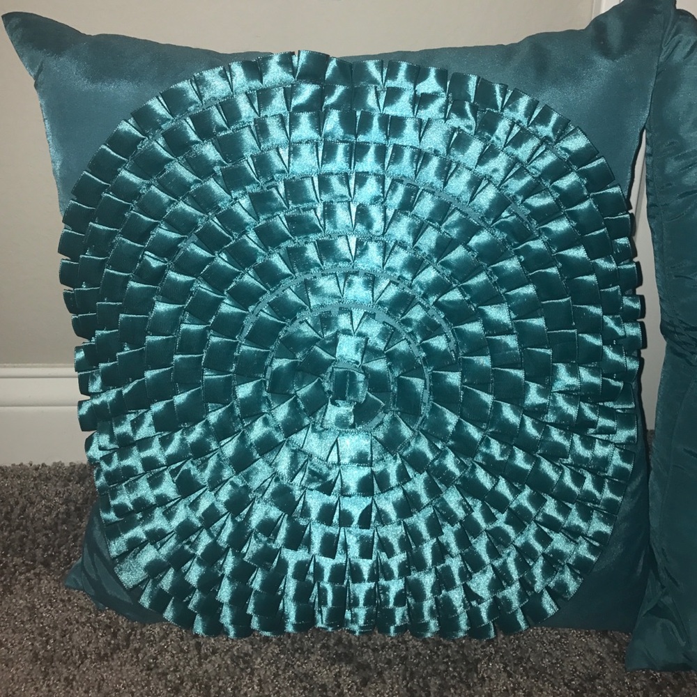 Two blue pillows