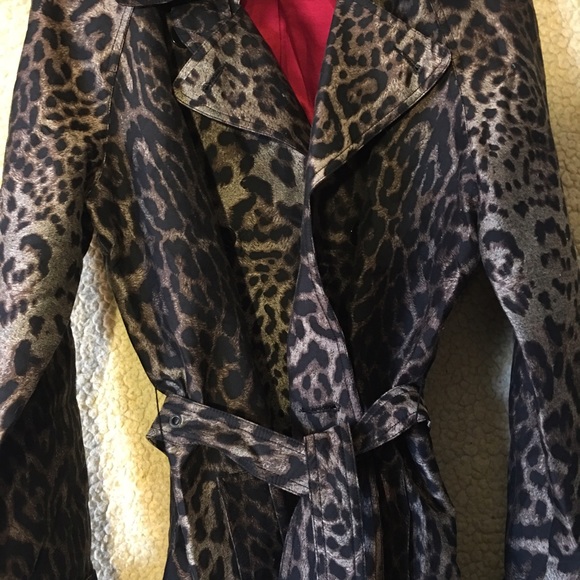 *SOLD* St. John Leopard Print Trench Coat - Picture 2 of 4