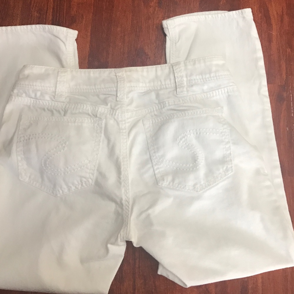 Silver Jean Capri - white