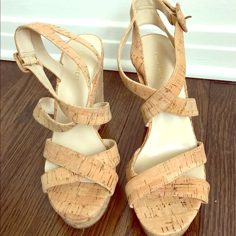 Cork wedge sandals