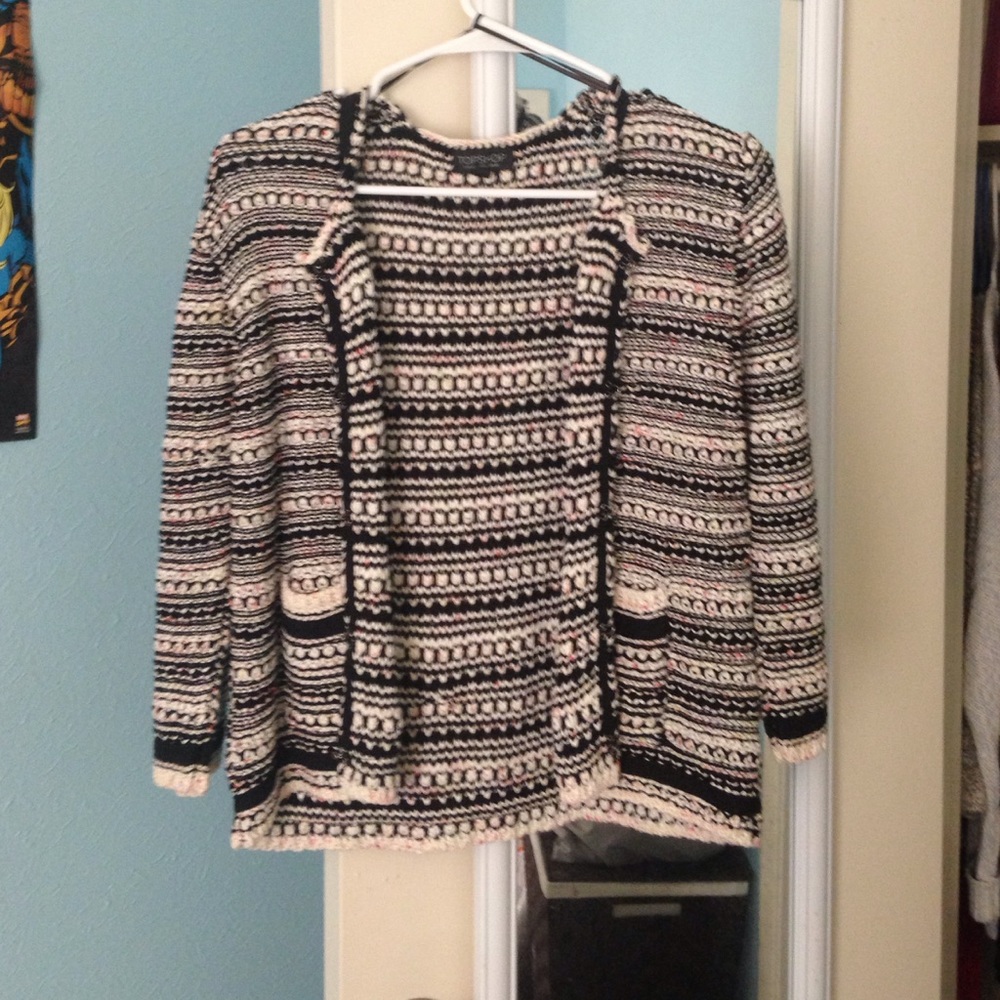 Topshop knitted tape mix jacket