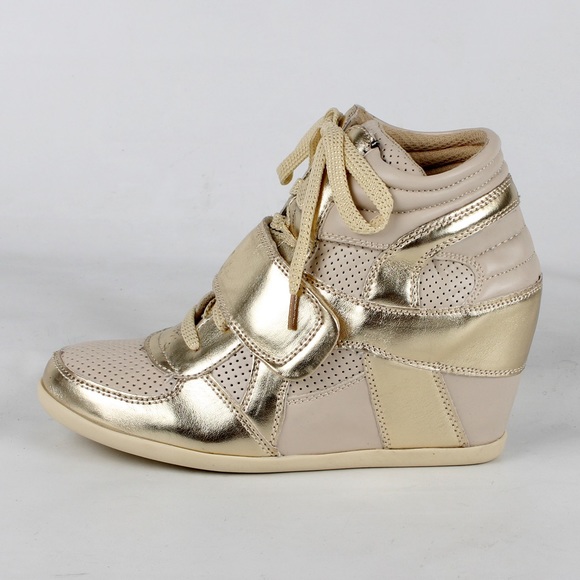 PRICE FIRM Gold hidden wedge sneaker - Picture 2 of 4