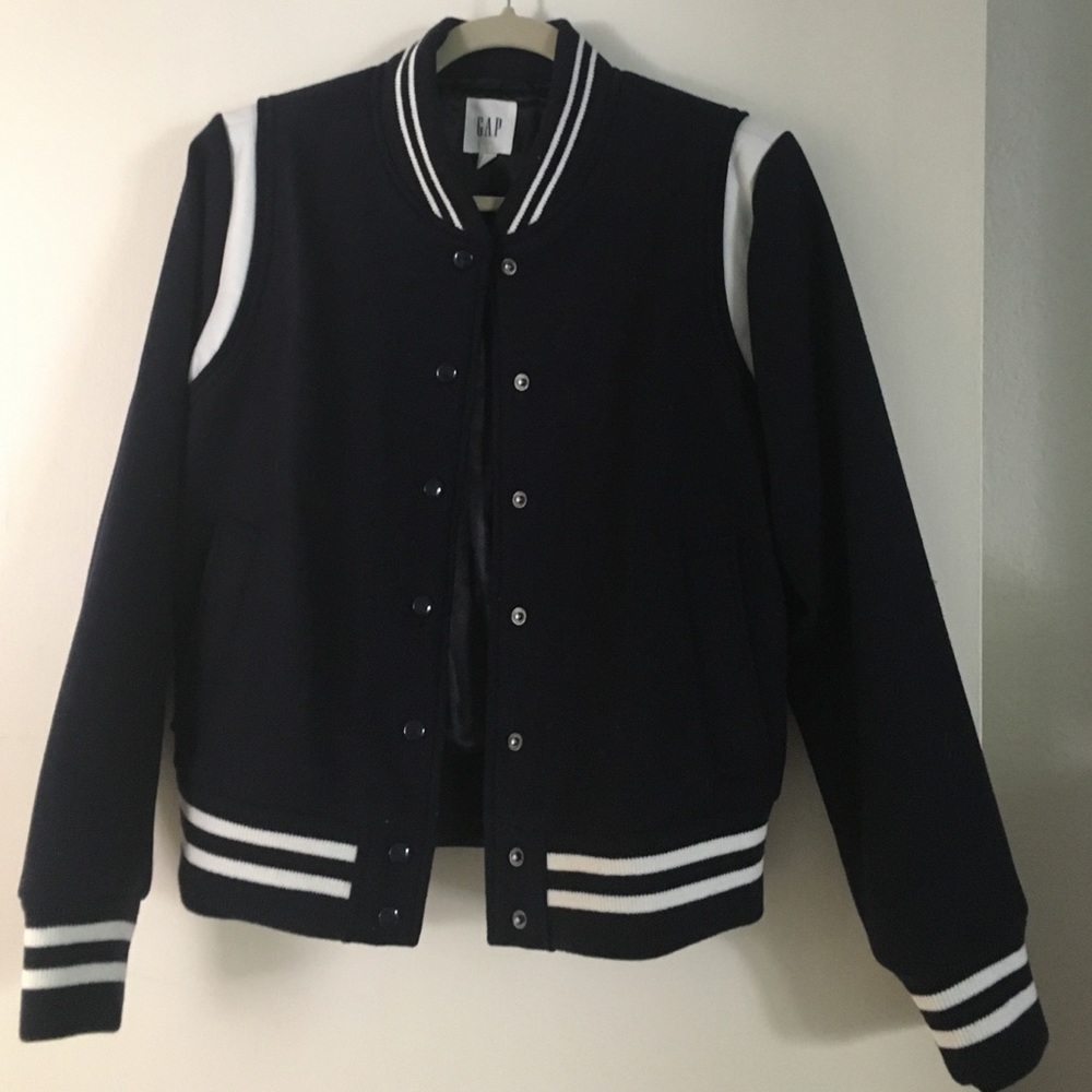 Gap Navy and White Bomber jacket