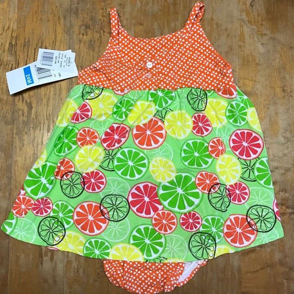 Rare Too Toddler Girls Fruit Sun Dress w/ Bloomers - Picture 4 of 4