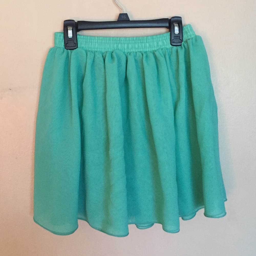 Mint green chiffon skirt