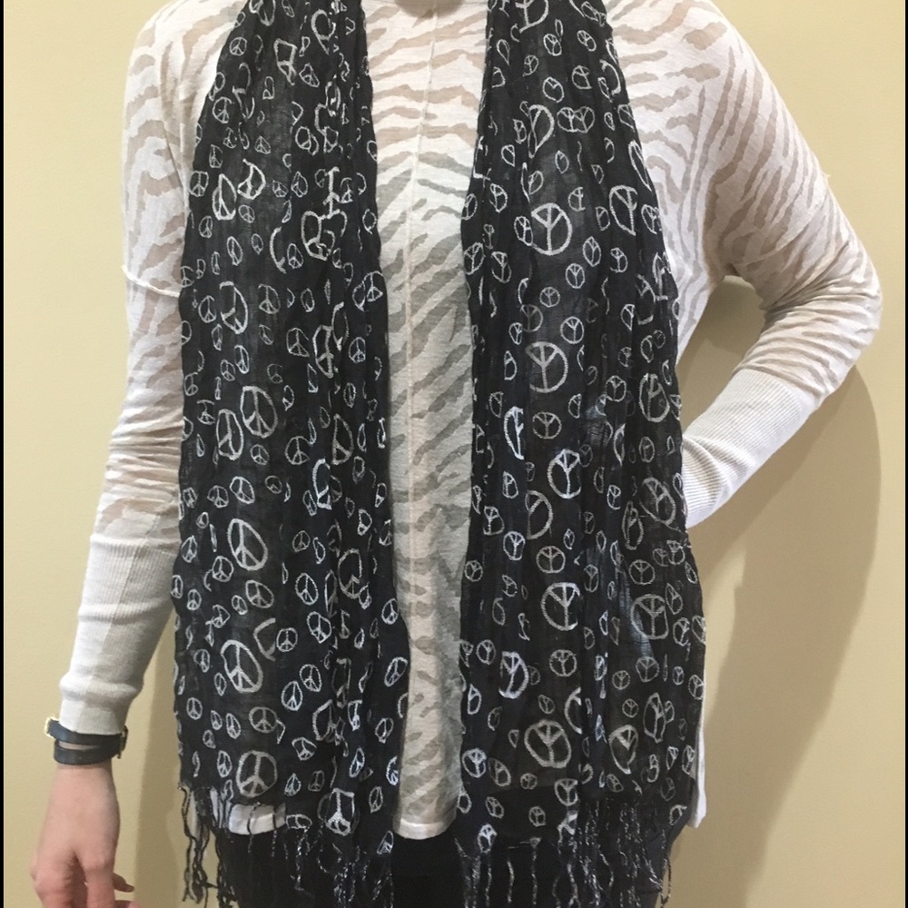 Black Peace sign scarf!