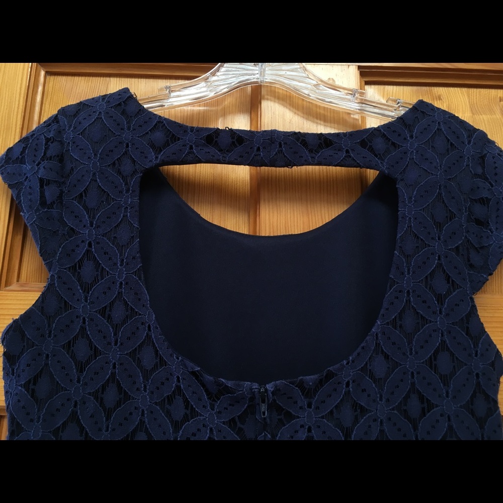 Darling Dark Blue Flower Lace Dress. - Picture 2 of 3