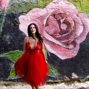 Red Tulle Dress